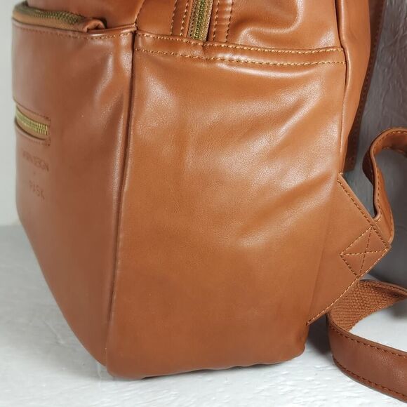 Fawn Design + Pask Faux Leather Large Brown Backpack Laptop Diaper Bag main image 15